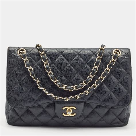 chanel caviar bag|CHANEL Caviar Quilted Jumbo Double Flap Black.